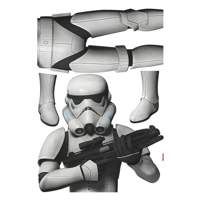 Komar Star Wars Zidna naljepnica Stormtrooper - 4-dij., Š x V: 70 x 100 cm - Pogled sprijeda