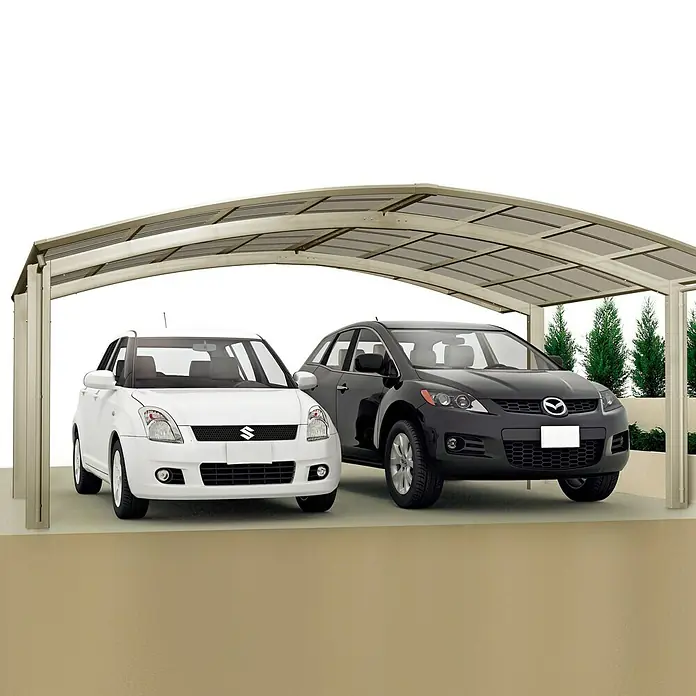 Ximax Carport Portoforte M 110 - 4,9 x 5,4 m, Einfahrtshöhe: Max. 2,2 m, Edelstahloptik, Schneelast: 137 kg/m²