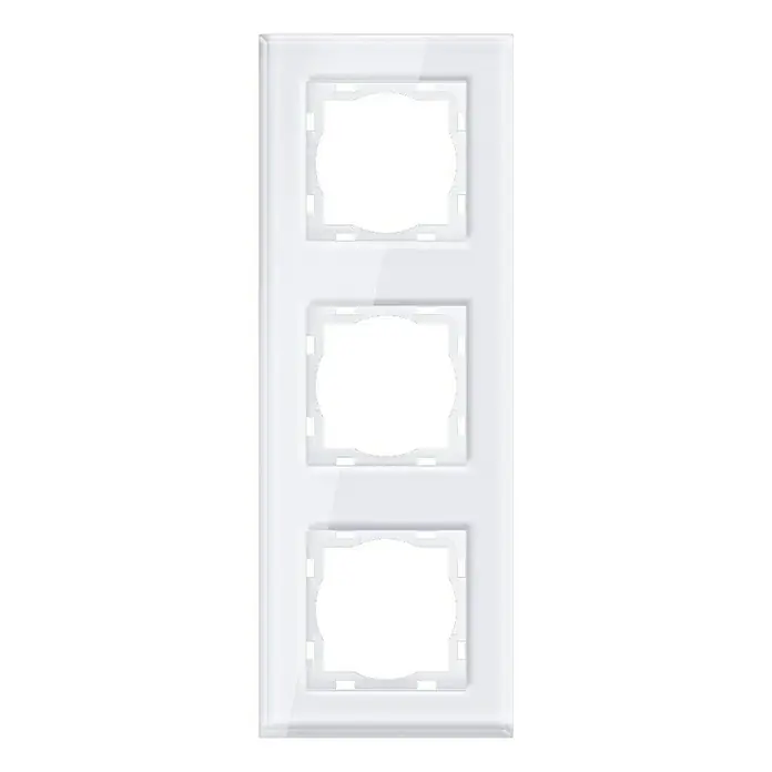 Voltomat ART Glas-Abdeckrahmen - Weiß, 3-fach, Unterputz