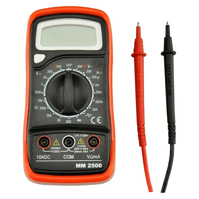 Profi Depot Digitalni multimetar MM 2500 - Mjerno područje izmjenične struje: 100 mV - 250 V - Pogled sprijeda