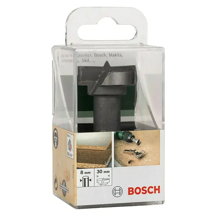 Bosch Svrdlo za drvo šarnir - Promjer: 30 mm, S dvjema oštricama - Pogled sprijeda