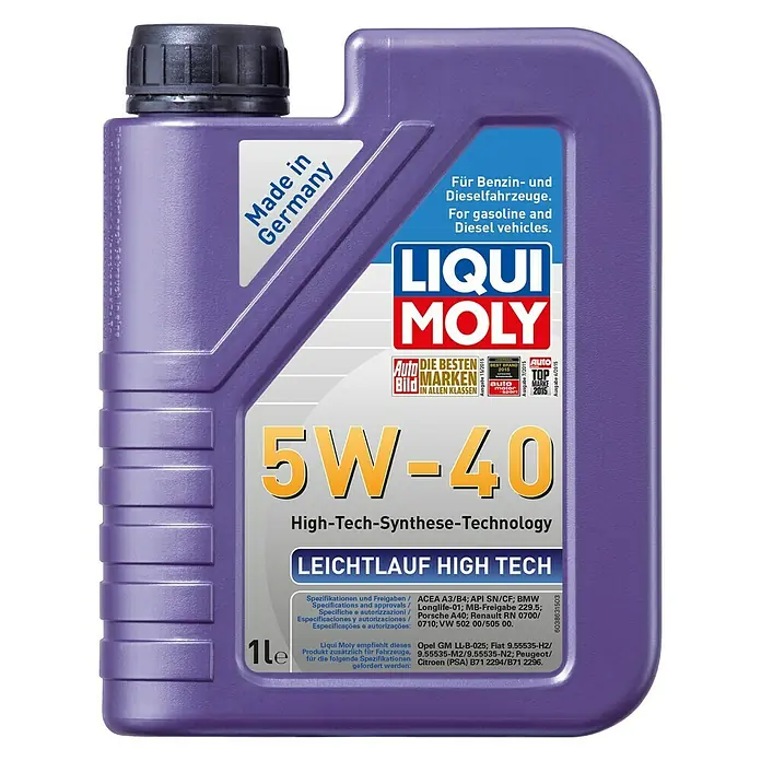 Liqui Moly Leichtlaufmotorenöl High Tech - 5W-40, A3/B4, 1 l - Vorderansicht