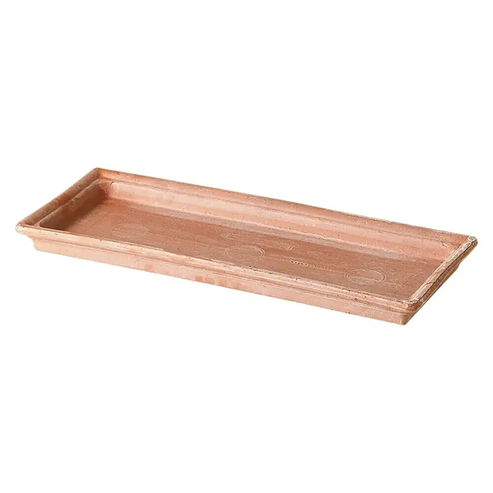 Deroma White Garden Kasten-Untersetzer - 42,5 x 21 x 3,8 cm, Naturmaterialien, Tonweiß - Vorderansicht