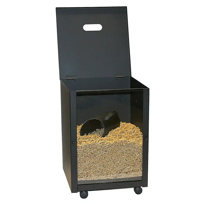 Lienbacher Pelletbehälter - 39 x 39 x 52 cm, Schwarz - Vorderansicht