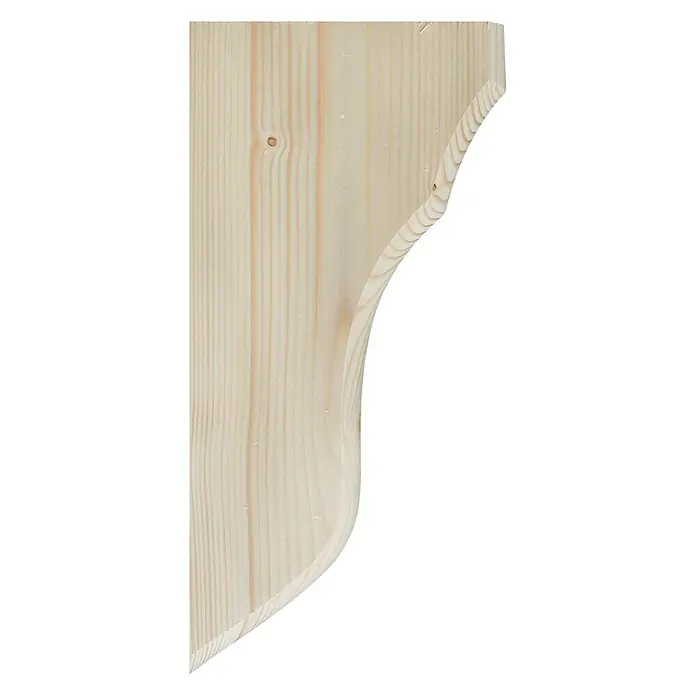Konsole - Fichte/Tanne, 280 x 140 x 40 mm, Geschwungen, 2 Stk. - Rechte Seitenansicht