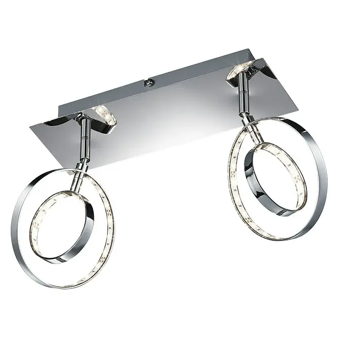Reality Leuchten LED-Deckenleuchte - 8 W, L x B x H: 30 x 9 x 15,5 cm, Chrom, Warmweiß - Ansicht von unten