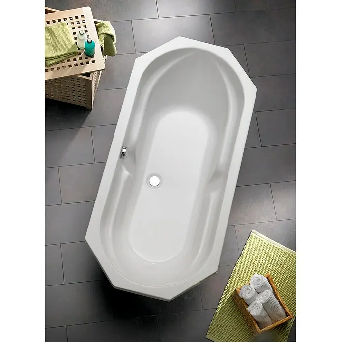 Ottofond Badewanne Dakar - 180 x 85 cm, Sanitäracryl, Weiß - Ansicht von oben