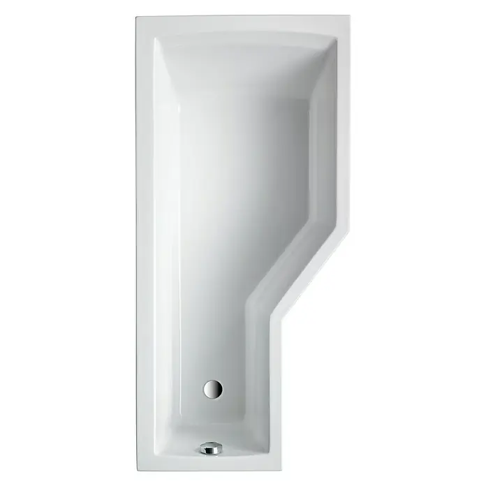 Ottofond Badewanne Flint A - Rechtsseitig, 170 x 80/55 x 45 cm, Sanitäracryl, Weiß - Ansicht von oben