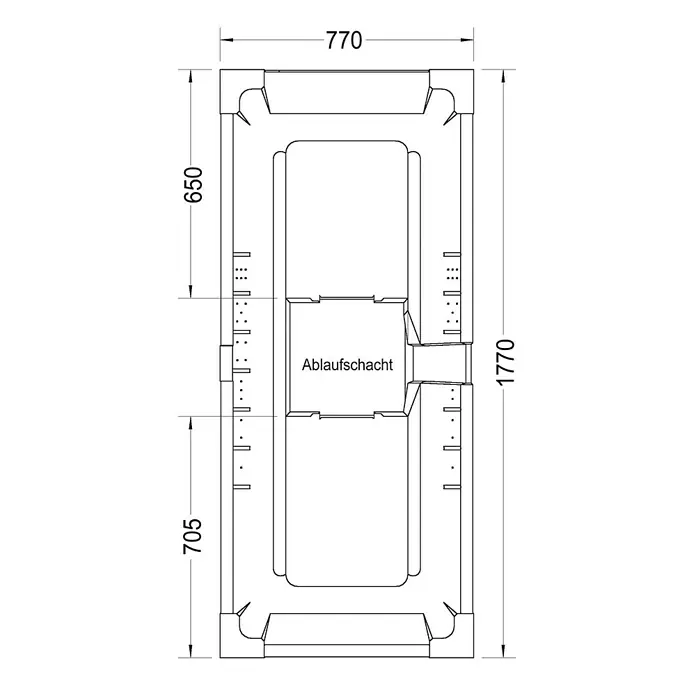 Ottofond Badewannenträger Punta - Passend für: Badewanne Punta 180 x 80 cm - Ansicht von oben