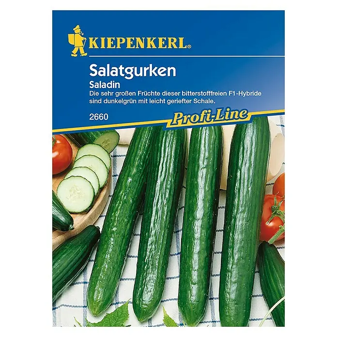 Kiepenkerl Profi-Line Gemüsesamen Gurke Saladin F1 - Cucumis sativus, Erntezeit: Juni - Vorderansicht
