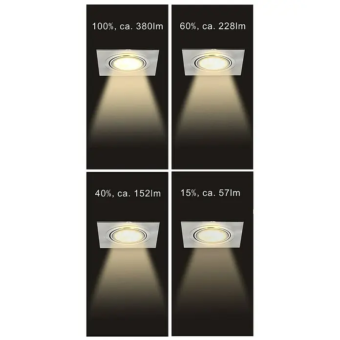 Tween Light LED-Einbauleuchten-Set eckig - 15 W, Nickel matt, Warmweiß