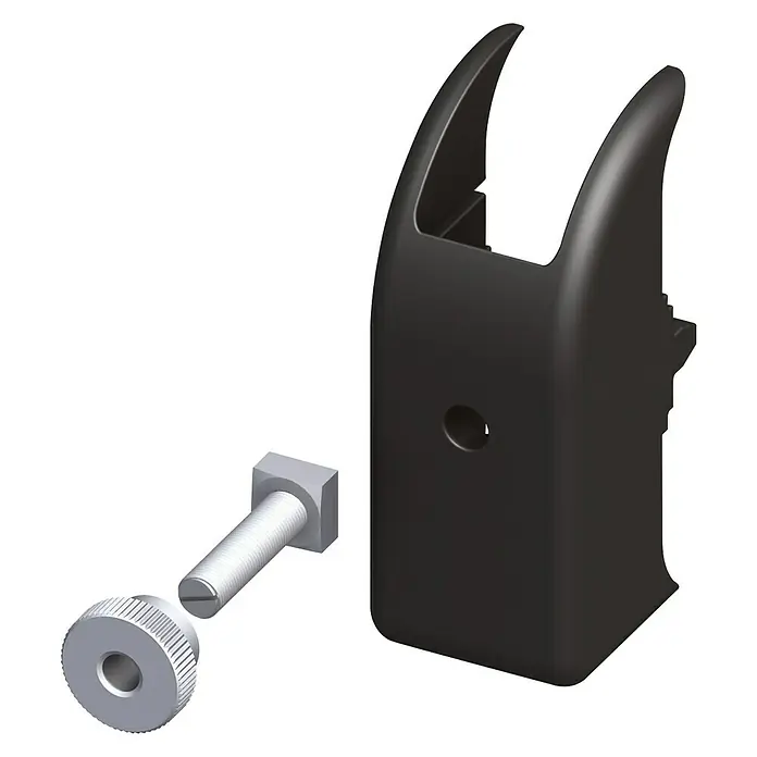 Kantoflex Haken-Verdrehschutz - Breite: 16 mm, Passend für: Coaxis Haken, Coaxis Profile - Linke Seitenansicht