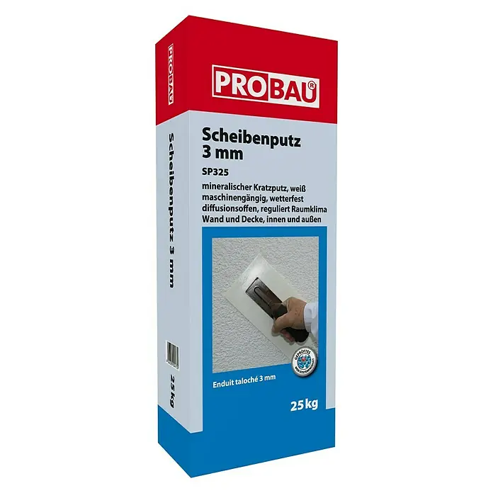 Probau WDVS-Scheibenputz - Körnung: 3 mm, 25 kg - Vorderansicht