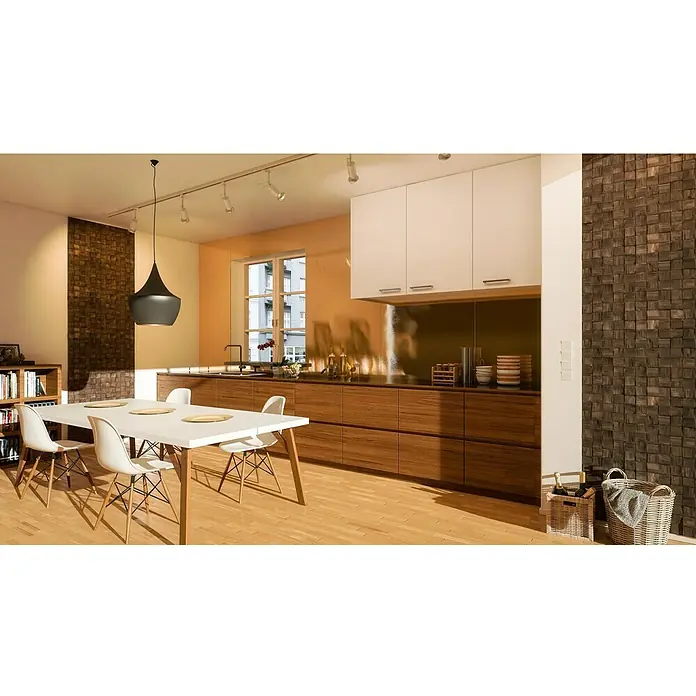 Holzpaneel Quadro I - Kiefer, Miniquadrate, 380 x 380 mm, Stärke: 11 mm - 13 mm, 4 Paneele
