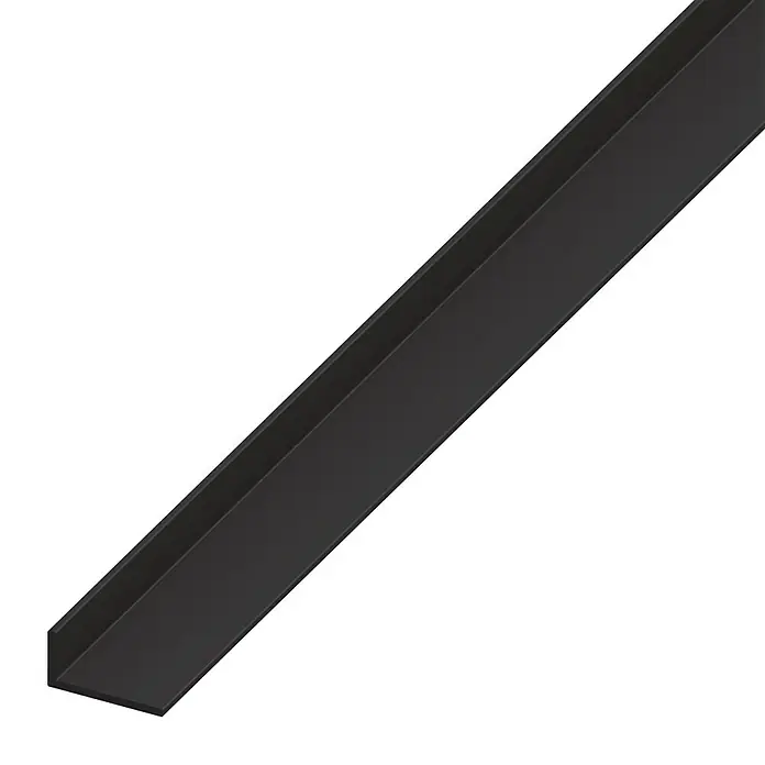 Kantoflex Rubni profil - 1.000 x 20 x 10 mm, Debljina: 1,5 mm, Tvrdi PVC, Crne boje - Pogled s lijeve strane