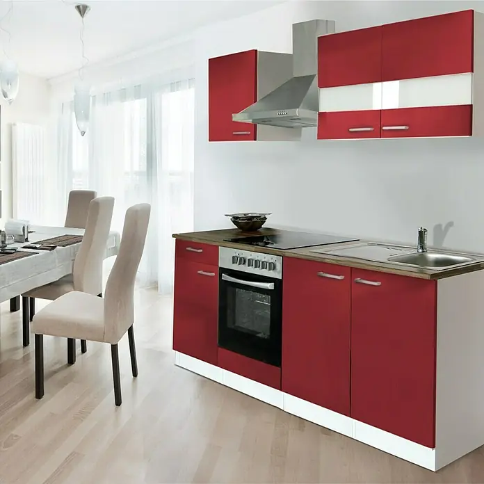 Respekta Singleküche KB210WRC - 210 cm, Rot