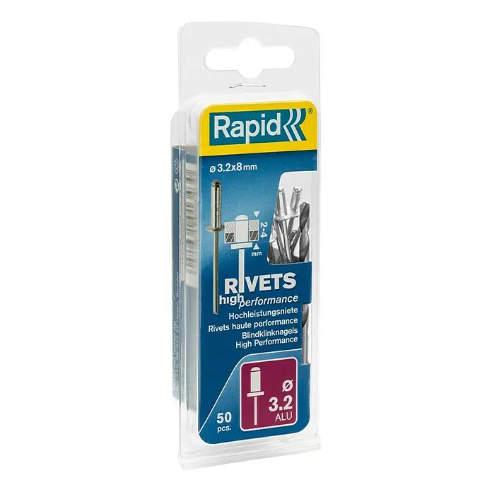 Rapid Slijepa zakovica - Promjer zakovice: 3,2 mm, Duljina zakovice: 8 mm, 50 Kom. - Pogled s lijeve strane