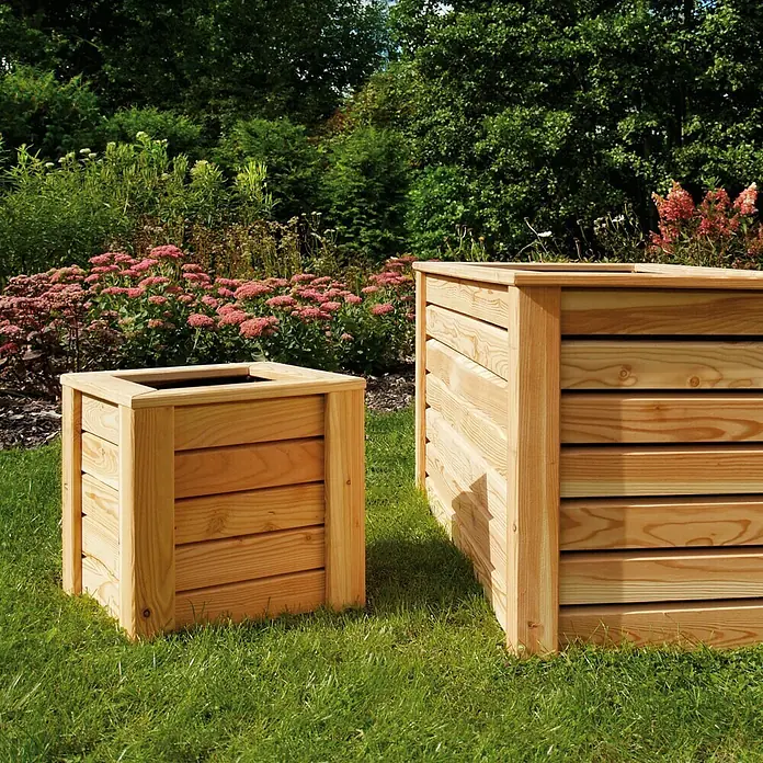 Hochbeet Rhombus - 120 x 60 x 60 cm, Natur, Holz