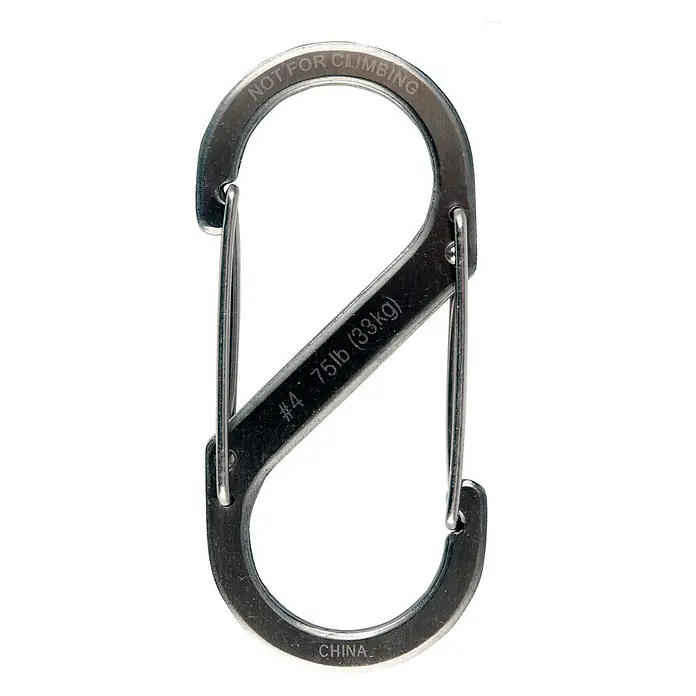 Nite Ize Doppelkarabiner - 89 x 38 mm, Edelstahl, Silber, Zugfestigkeit: 33 kg - Rückansicht