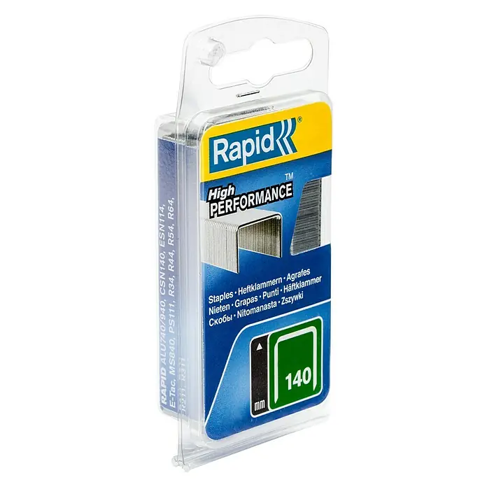Rapid Ravne spajalice Typ 140 - Duljina: 6 mm, Širina stražnje strane: 10,6 mm, 970 Kom. - Pogled s lijeve strane