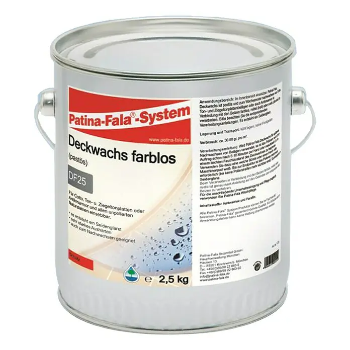 Patina-Fala Deckwachs Farblos - 2,5 l - Vorderansicht