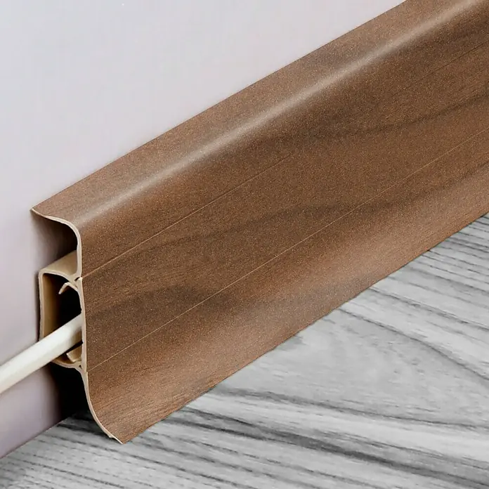 LOGOCLIC Lajsna s kanalom za kabel - drvo oraha, 2,5 m x 22,5 mm x 50 mm - Živopisni prikaz