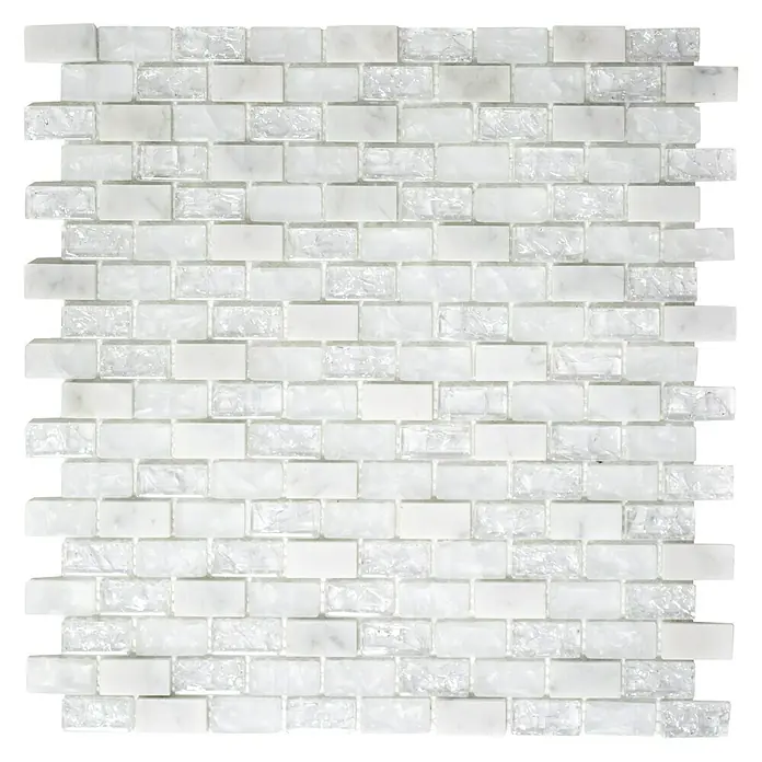 Mosaikfliese Crystal Mix XIC B1111 - 30 x 28,5 cm, Weiß, Glänzend - Ansicht von oben
