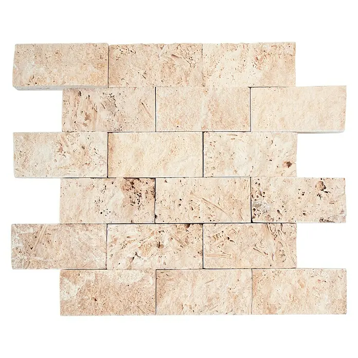 Mosaikfliese Brick Splitface X3D 42767 - 30,5 x 29 cm, Beige, Matt - Ansicht von oben