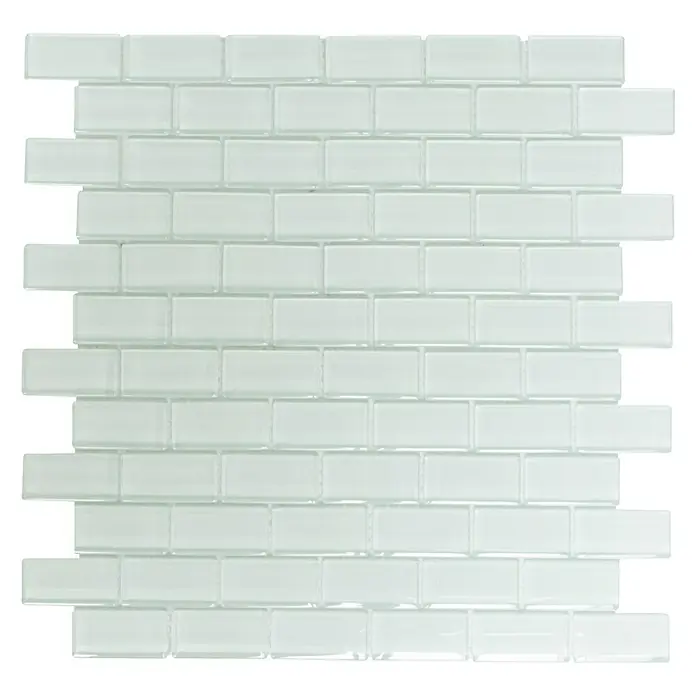 Mosaikfliese Brick Crystal Uni XCM B800 - 32,2 x 31 cm, Weiß - Ansicht von oben