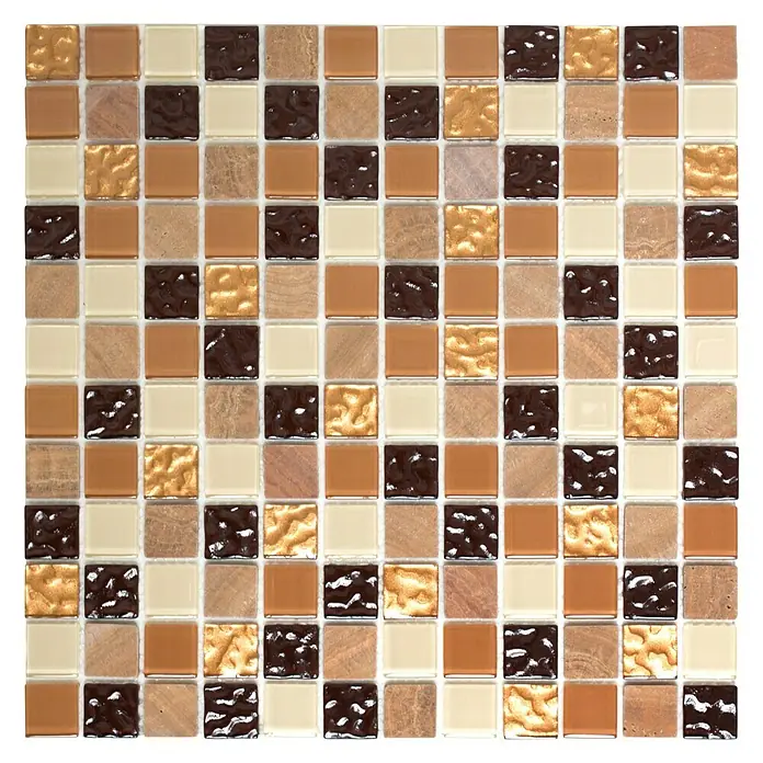 Selbstklebemosaik Quadrat Crystal Mix SAM 4M372 - 30 x 30 cm, Beige - Ansicht von oben