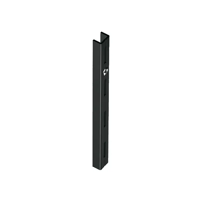 Element System Classic Zidna vodilica EL 50 - Duljina: 14,5 cm, Namijenjeno za: Nosače s rasterom od 50 mm, Sustav s jednim provrtom, Crne boje - Pogled sprijeda
