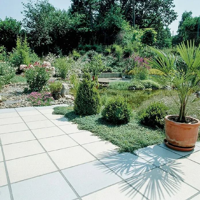 EHL Terrassenplatte Mesafino - Weiß, 40 x 40 x 4 cm, Beton