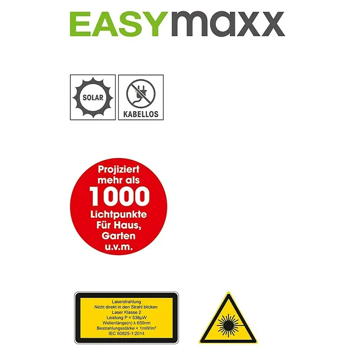 Solar-Laserstrahler Easymaxx - 3,2 V, Li-Ionen