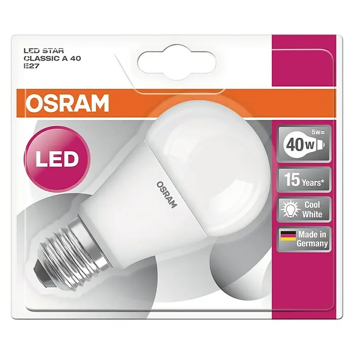 Osram LED žarulja Star Classic A 40 - 5 W, E27, Hladna bijela - Pogled odozgo