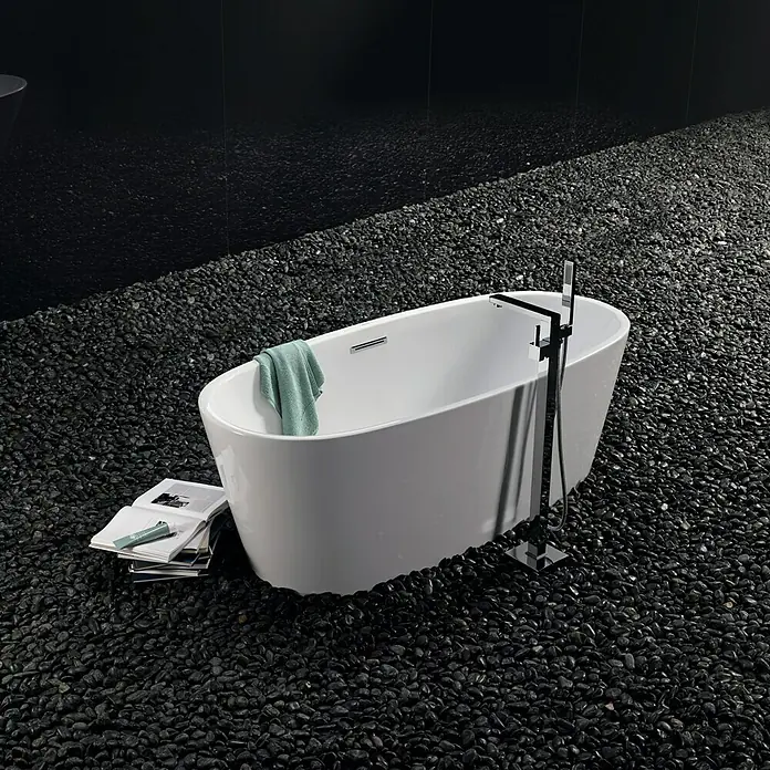 Camargue Bañera independiente Tao - 174,5 x 78 cm, Acrílico sanitario, Blanco