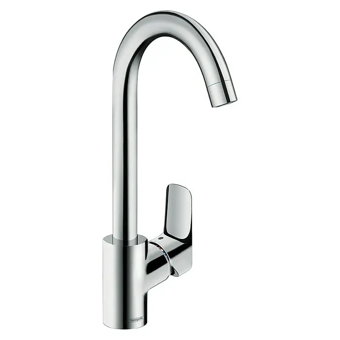 Hansgrohe Spültischarmatur Logis 260 - Chrom, Glänzend, Hoher Auslauf - Rechte Seitenansicht