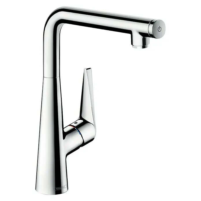 Hansgrohe Spültischarmatur Talis Select S 300 - Chrom, Glänzend, An-/Abstellen per Knopfdruck - Rechte Seitenansicht