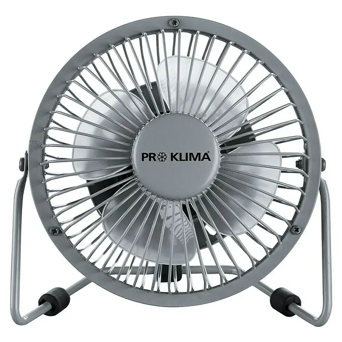 PR Klima Ventilador de sobremesa Compact - Plateado, Diámetro: 15 cm, 2,3 W