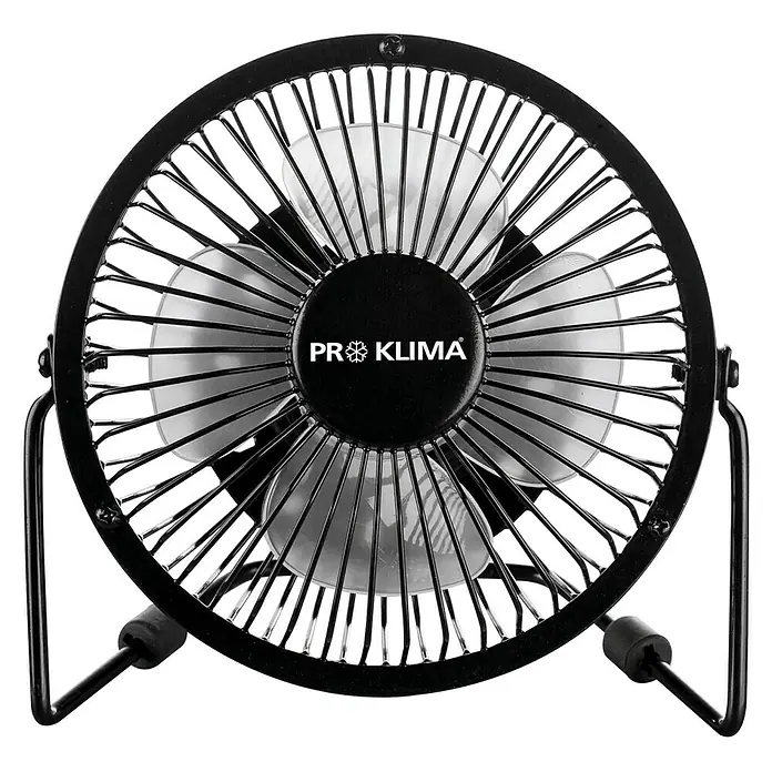 PR Klima Ventilador de sobremesa Compact - Negro, Diámetro: 15 cm, 2,3 W