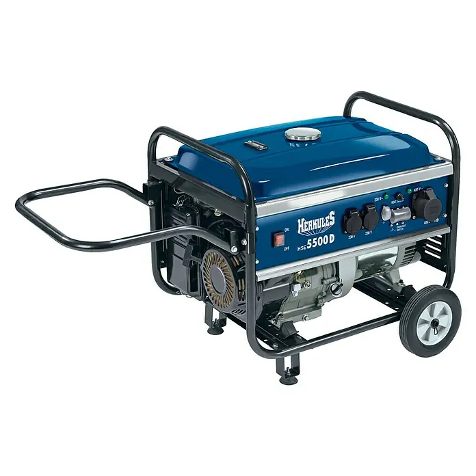 Herkules Stroomgenerator HSE 5500 D - Max. vermogen: 5.500 W/400 V, 400 V, Tankinhoud: 25 l