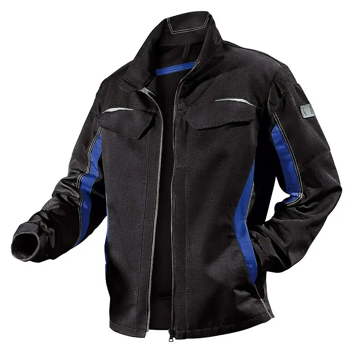 Kübler Pulsschlag Arbeitsjacke - 46, Schwarz/Blau - Vorderansicht