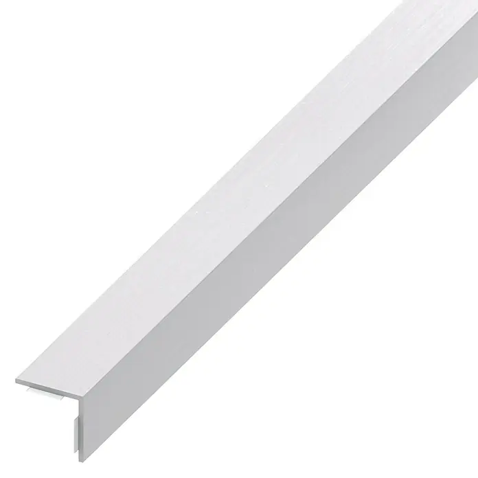 Winkelprofil - 2.500 x 20 x 20 mm, Stärke: 1,5 mm, PVC, Edelstahloptik - Linke Seitenansicht