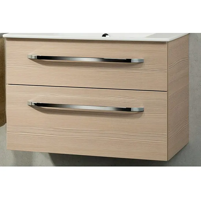 Camargue Wave Waschtischunterschrank - 118,4 x 54 x 49,8 cm, Links, Weiß, Hochglanz