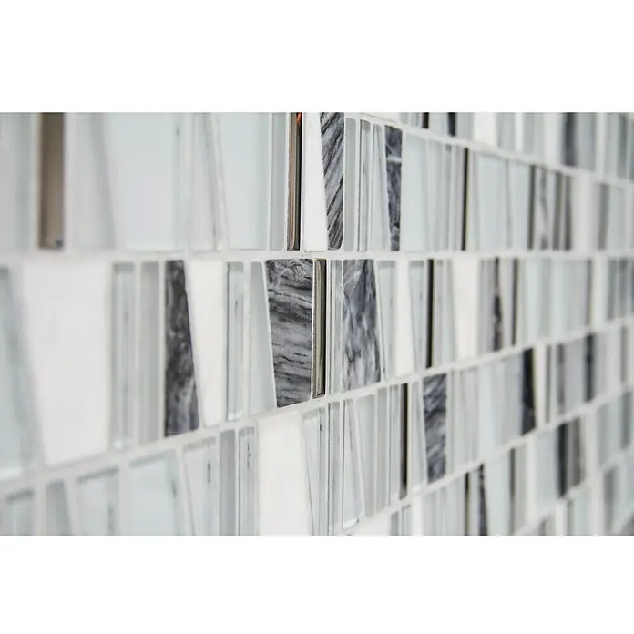 Mosaikfliese Leiter Mix XCM LA10 - 30 x 30 cm, Weiß, Glänzend - Detailaufnahme