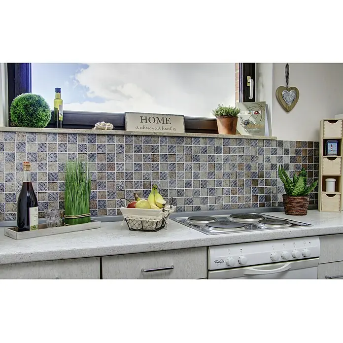Mosaikfliese Quadrat Crystal Mix XCM 8OP4 - 30 x 30 cm, Beige/Grau, Glänzend - Anwendungsbeispiel