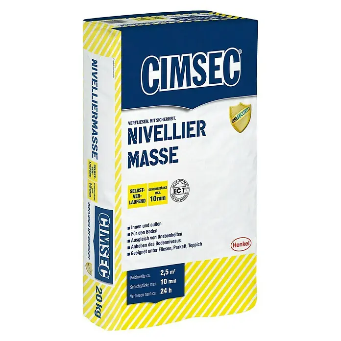 Cimsec Nivelliermasse - 20 kg, Schichtdicke: 1 - 10 mm