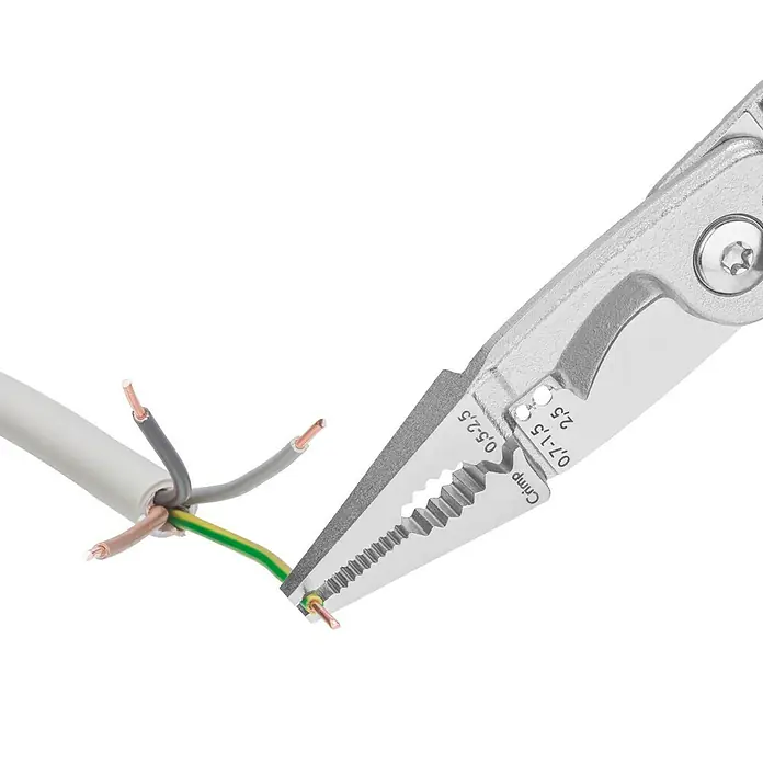Knipex Elektro-Installationszange - Länge: 200 mm, Material Griff: Mehrkomponenten-Hülle, Verchromt