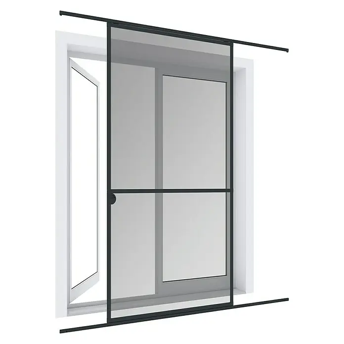 Windhager Insektenschutz-Schiebetür Expert - 120 x 240 cm, Anthrazit, Schraubbefestigung