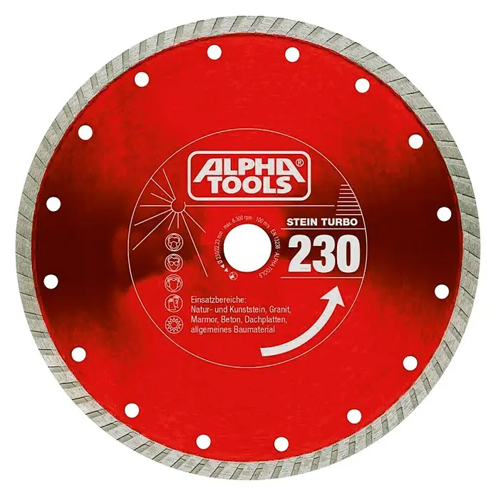 Alpha Tools Diamant-Trennscheiben-Set - Durchmesser Scheibe: 230 mm, Geeignet für: Beton, 2 Stk.