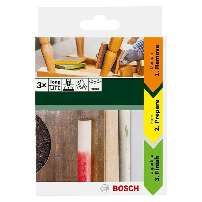 Bosch Set brusnih spužvica Kontur - 3-dij.